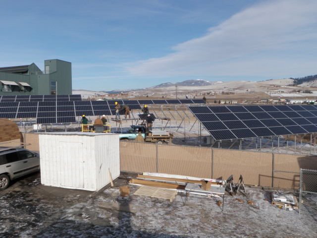 installation of schott solar modules onto a fixed rack mount system